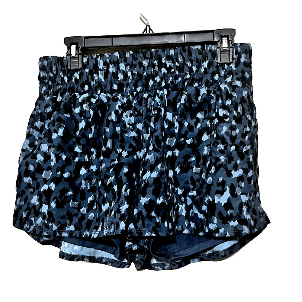 Anko Active Australia Running Shorts yoga gym US M AU sz‎ 14 lined blue camo